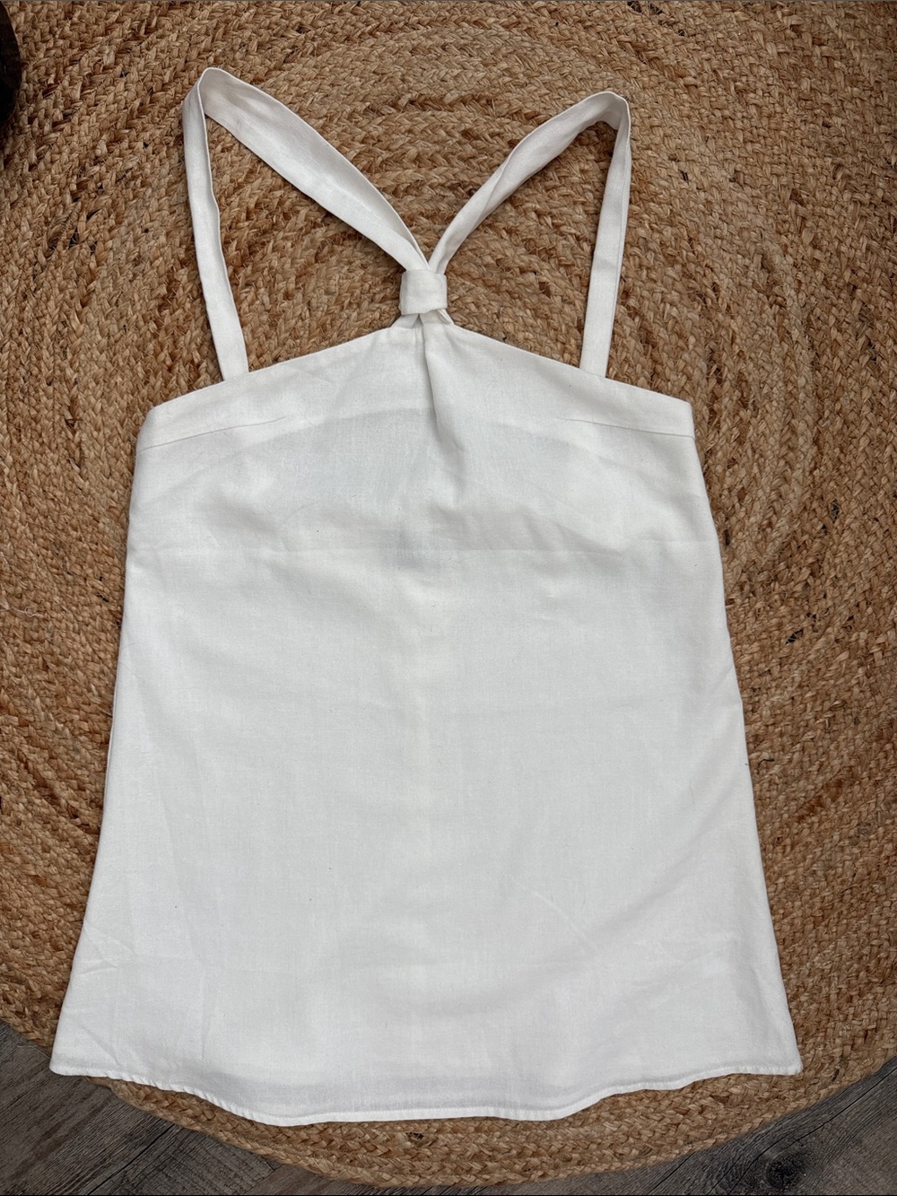 Peppermayo White Mini Dress with Knotted Halter
